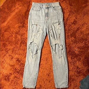 Distressed Light Blue Women's Jeans